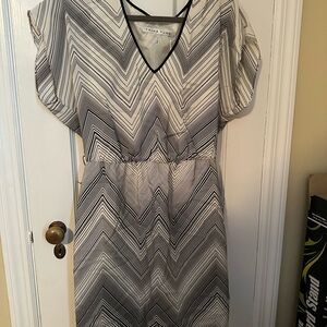 Zara Black and White Chevron Dress